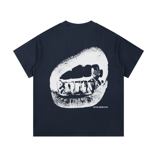 Oversized Cactus Culture Navy "Grillz" Tee